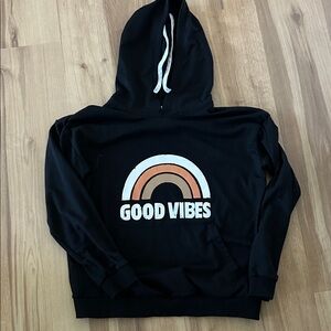 Women’s hooded “good vibes “Sweat sweatshirt size large